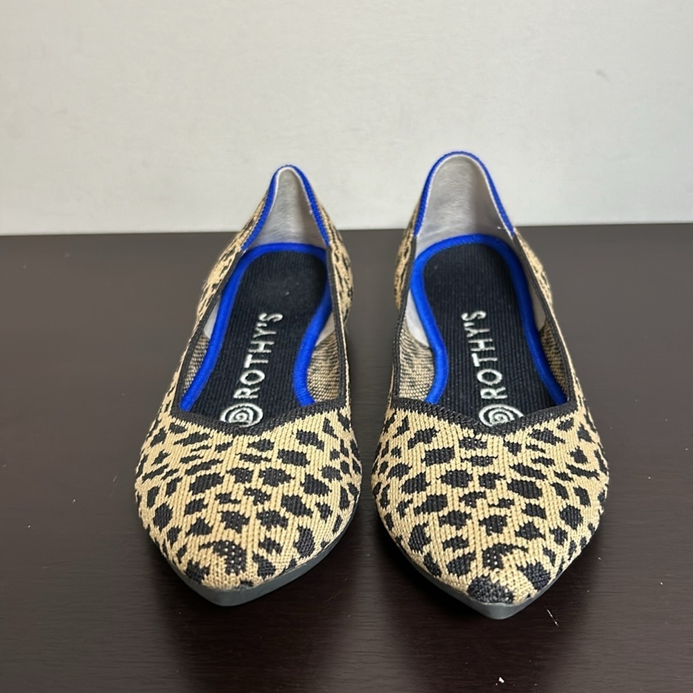 Rothys The Point Leopard Desert Cat Shoe Retired … - image 2